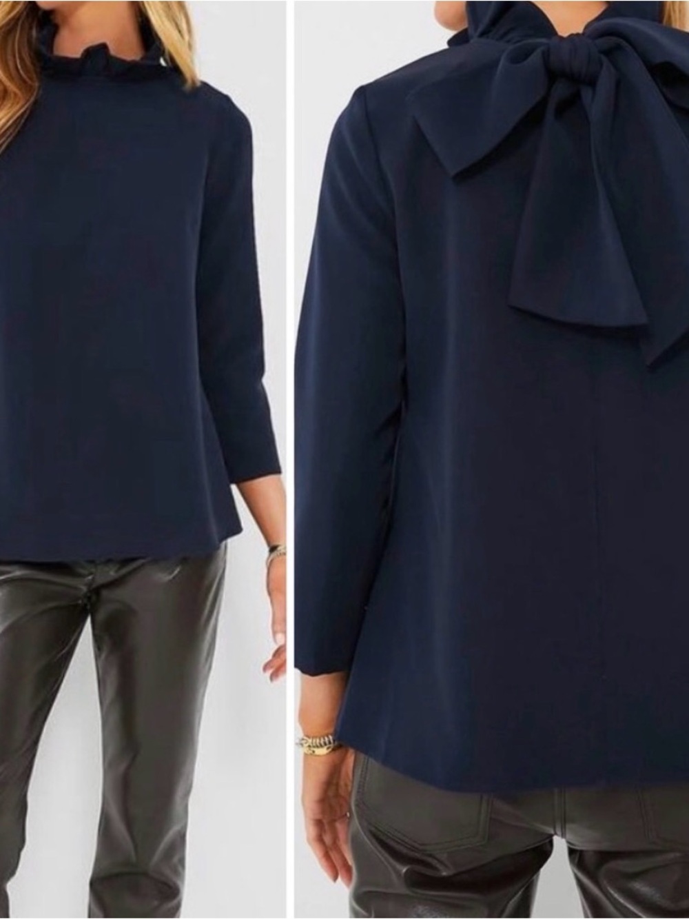3X NEW Black Tuckernuck Faye Blouse Back Tie
